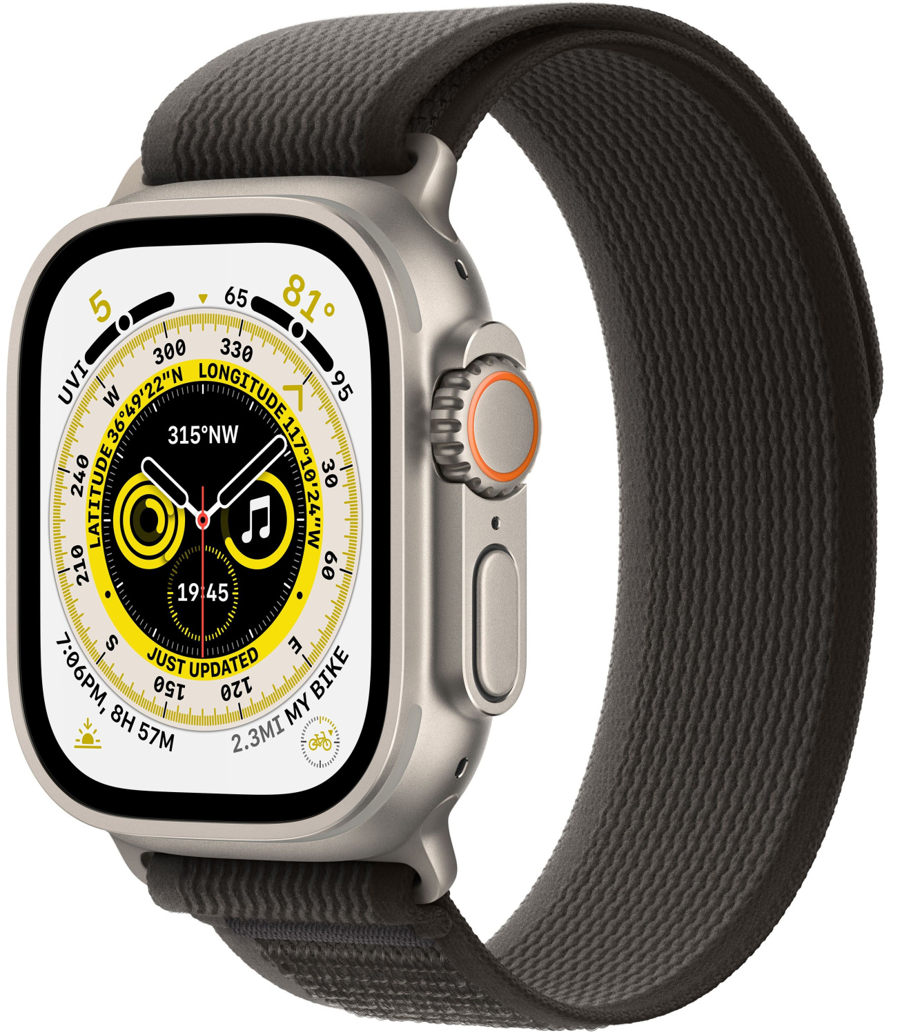 Купить apple watch ultra gps + cellular, 49 мм, корпус из титана, ремешок trail черного/серого цвета Apple Watch Ultra в официальном магазине Apple, Samsung, Xiaomi. iPixel.ru Купить, заказ, кредит, рассрочка, отзывы,  характеристики, цена,  фотографии, в подарок.
