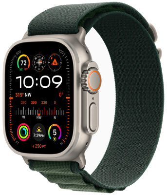 Смарт-часы Apple Watch Ultra 2 Natural Titanium Case with Dark Green Alpine Loop   