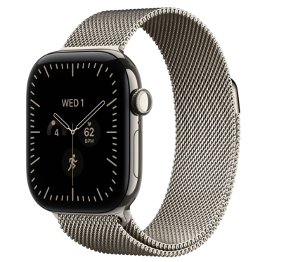 Смарт-часы Apple Watch Series 12, 42 mm, Natural Titanium, Natural Milanese Loop   