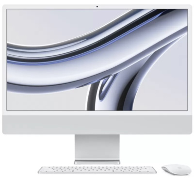 Моноблок Apple iMac 24" (M3 8C CPU, 10C GPU, 2023) 8 ГБ, 256 ГБ SSD, Серебристый   