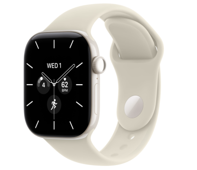 Смарт-часы Apple Watch Series 12, 42 mm, Pearl White Ceramic, Sand Sport Band   