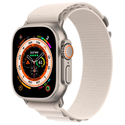 Apple Watch Ultra GPS + Cellular, 49 мм, корпус из титана, ремешок Alpine цвета «сияющая звезда»   