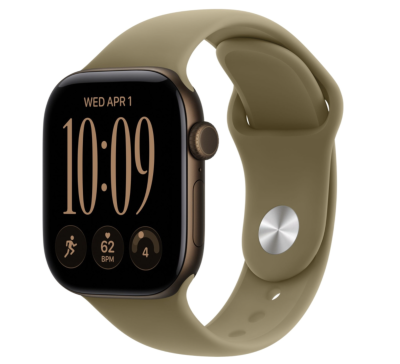 Смарт-часы Apple Watch Series 12, 42 mm, Dark Bronze Aluminum, Olive Sport Band   