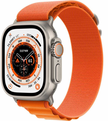 Apple Watch Ultra GPS + Cellular, 49 мм, корпус из титана, ремешок Alpine оранжевого цвета   