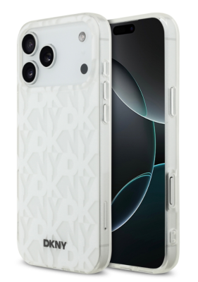 DKNY для iPhone 17 Pro чехол IML Double layer Grid Pattern Hard White   