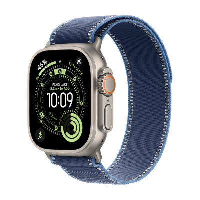 Смарт-часы Apple Watch Ultra 3, 49 мм, Natural Titanium Case/Blue/Bright Blue Trail Loop   